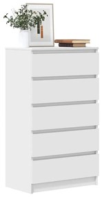 vidaXL Συρταριέρα Λευκή 60 x 36 x 103 εκ. από Επεξεργασμένο Ξύλο