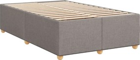 vidaXL Κρεβάτι Boxspring με Στρώμα Taupe 120x190 εκ. Υφασμάτινο