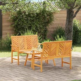 vidaXL Σετ Ξαπλώστρας Κήπου 2 pcs Καφέ Μασίφ ξύλο ακακίας