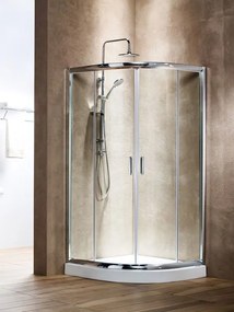Sanitec AR8080 Ημικυκλική Καμπίνα Ντουζιέρας Διαφανής 80x80x180cm