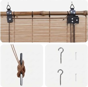vidaXL Ρόλερ (στόρι) Καφέ 40 x 220 cm Μπαμπού
