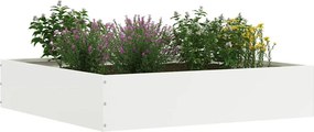 vidaXL Περίγραμμα γκαζόν Λευκό 60 x 60 x 13 εκ Ατσάλι