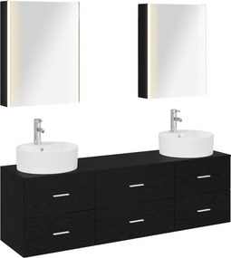 vidaXL Σετ Επίπλων Μπάνιου 5 pcs Μαύρη Δρυς