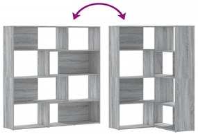 vidaXL Βιβλιοθήκη Γωνιακή 4 Επ. Γκρι Sonoma 85x85x140 εκ Επεξ. Ξύλο