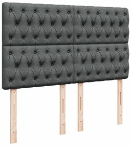 ΚΡΕΒΑΤΙ BOXSPRING ΜΕ ΣΤΡΩΜΑ ΣΚΟΥΡΟ ΓΚΡΙ 160X200 ΕΚ ΥΦΑΣΜΑΤΙΝΟ 3294415