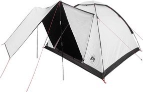 vidaXL Σκηνή Camping 4 ατόμων Λευκό Μαύρο Πολυεστέρας και Χάλυβας
