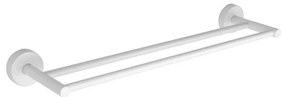 Διπλή πετσετοκρεμάστρα λευκή ματ UNO 1262 66 KARAG 60cm