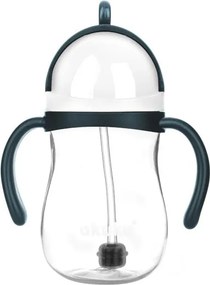 Ποτήρι Εκπαιδευτικό 280ml Με Καλαμάκι Akuku Blue/Grey A0166