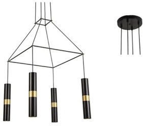 Φωτιστικό Οροφής HM854P56BK 4XGU10 56X56XH150 Black Aca Decor Metal