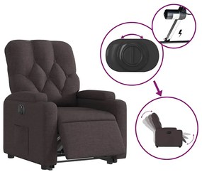 vidaXL Πολυθρόνα Ηλεκτρική Ανακλινόμενη Ανύψωση Σκ. Καφέ Υφασμάτινη