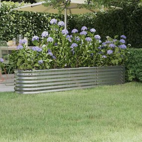 vidaXL Ζαρντινιέρα Ασημί 224x40x36 εκ. Γαλβανισμένος χάλυβας