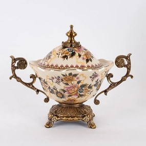 Φοντανιέρα Πορσελάνινη 752-21031 34x17x27cm White-Gold Estheti Home Porcelain