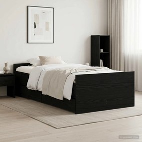 VidaXL Σκελετός Κρεβατιού Μαύρη Δρυς 90 x 200 cm Επεξεργασμένο Ξύλο