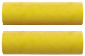 vidaXL Μαξιλάρια Διακοσμητικά 2 τεμ. Κίτρινες Ø15x50 εκ. Βελούδινα