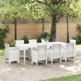 vidaXL Τραπέζι Κήπου Λευκό 250x100x73 εκ. Πολυ Ράττον