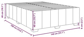 Σκελετός Κρεβατιού Χωρίς Στρώμα Μπλε 140x190 εκ. Υφασμάτινο - Μπλε