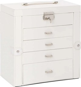 vidaXL Κοσμηματοθήκη 5 Επιπέδων με καθρέφτη Κλειδώσιμο Λευκό