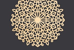 Σετ των 2 Intra απο ξύλο plywood 3mm-4mm πάχος 3D Mandala για Cricut Δίασταση 30x30 cm INTRAFABR-86059655