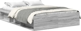 vidaXL Πλαίσιο Κρεβατιού Γκρι Sonoma 135 x 190 εκ. Double