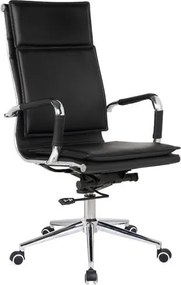 BF3600 Πολυθρόνα Διευθυντή Μέταλλο Βάση Χρώμιο, PU Μαύρο   1τμχ
