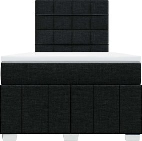 vidaXL Κρεβάτι Boxspring με Στρώμα Μαύρο 120x190 εκ. Υφασμάτινο