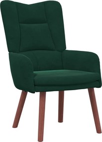 vidaXL Πολυθρόνα Σκούρο Πράσινο 63 x 67 x 94 εκ. Βελούδο