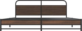 vidaXL Σκελετός Κρεβ. Χωρίς Στρώμα Καφέ Δρυς 183x213 εκ. Μεταλλικό