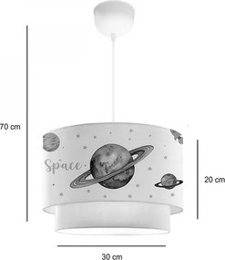 Παιδικό φωτιστικό οροφής Saturn pakoworld πολύχρωμο-λευκό Φ30x20εκ