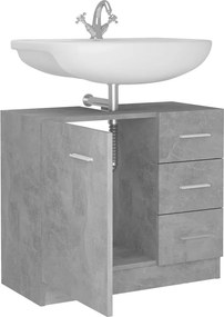 vidaXL Ντουλάπι Νιπτήρα Γκρι του Σκυροδέματος 63x30x54 εκ. Επεξ. Ξύλο