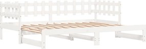 vidaXL Καναπές Κρεβάτι Συρόμενος Λευκός 2x(90x200) εκ. Μασίφ Πεύκο