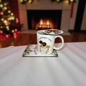 Κούπα για τον Νονό με κοριτσάκι - Κούπα σετ με σουβέρ