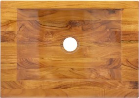 vidaXL Νιπτήρας 50 x 35 x 10 εκ. από Μασίφ Ξύλο Teak