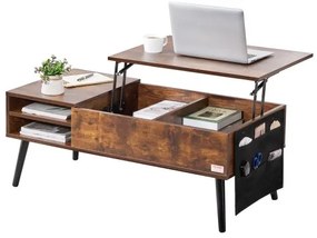 VEVOR Lift Top Coffee Table 39.4 in Rectangle Coffee Table for Living Room Brown
