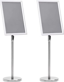 vidaXL Βάσεις Αφισών 2 pcs Ασημί 45 x 32,7 x 108 εκ. Αλουμίνιο