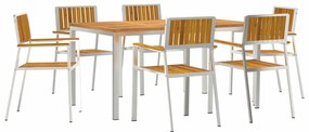 vidaXL Σέτ φαγητού για κήπο 7 pcs Καφέ Μασίφ ξύλο ακακίας