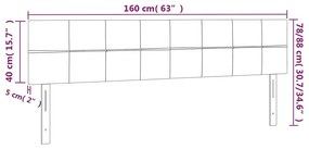 Κεφαλάρια Κρεβατιού 2 τεμ. Κρεμ 80 x 5 x 78/88 εκ. Υφασμάτινο - Κρεμ