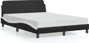 vidaXL Πλαίσιο Κρεβατιού Dover Μαύρο/Λευκό 140x190εκ.Συνθ. Δέρμα