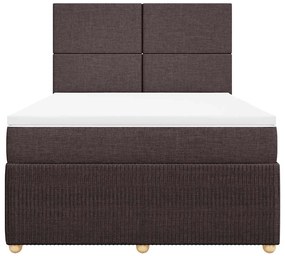 vidaXL Κρεβάτι Boxspring με Στρώμα Σκούρο Καφέ 160x200 εκ Υφασμάτινο