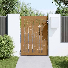 vidaXL Πύλη Κήπου με Σχέδιο Μπαμπού 85 x 125 εκ. από Ατσάλι Corten