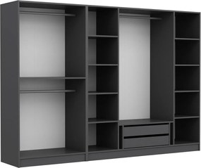 Εξαφυλλη Ντουλαπα Ανθρακι KALEO 52x360x190