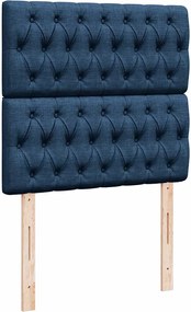 vidaXL Κρεβάτι Boxspring με Στρώμα Μπλε 100 x 200 εκ. Υφασμάτινο