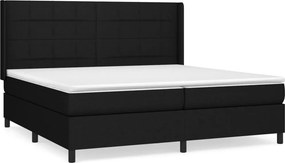 vidaXL Κρεβάτι Boxspring με Στρώμα Μαύρο 200x200 εκ. Υφασμάτινο