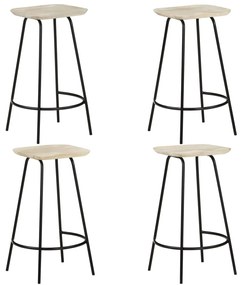 vidaXL Σκαμπό Μπαρ 4 τεμ. από Μασίφ Ξύλο Μάνγκο