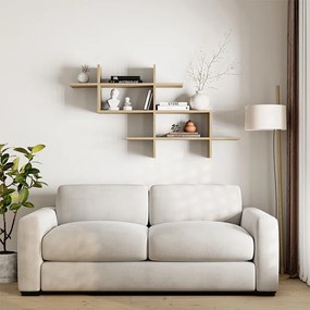 Ραφιέρα τοίχου Halic Megapap χρώμα sapphire oak 150x22x82εκ.