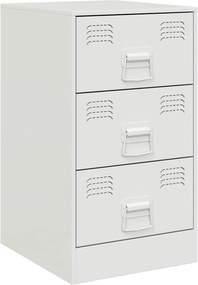 vidaXL Κομοδίνα 2 τεμ. Λευκό 34,5x39x62 εκ. από Χάλυβα