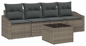vidaXL Σετ Καναπέ Κήπου με μαξιλάρι 5 pcs Γκρι 55 x 55 x 37 εκ