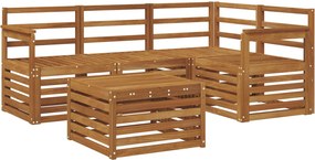 vidaXL Σειρά Καναπέ Εξωτερικού 5 pcs Φυσικό