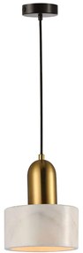 Φωτιστικό Οροφής Marble 4266100 15x140cm 1xE27 60W White-Gold Viokef Steel,Marble