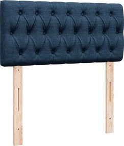 vidaXL Κρεβάτι Boxspring με Στρώμα Μπλε 90x200 εκ.Υφασμάτινο