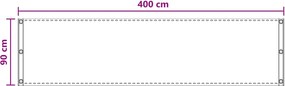vidaXL Οθόνη Μπαλκονιού Άμμος 90 x 400 cm HDPE και Αλουμίνιο